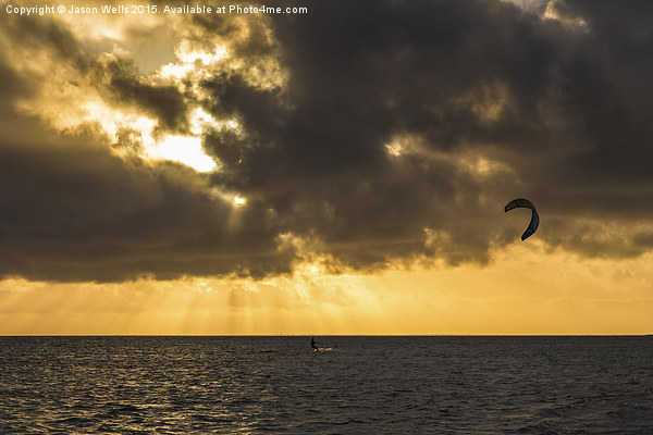 Kite surfing in Cuba Picture Board by Jason Wells