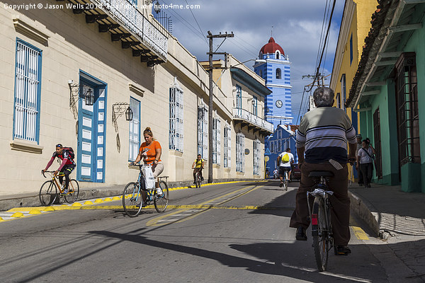 Cyclists in Sancti Spíritus Picture Board by Jason Wells