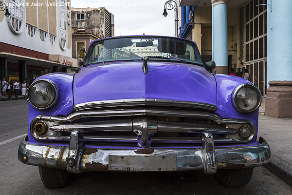 Purple vintage car in Havana Picture Board by Jason Wells