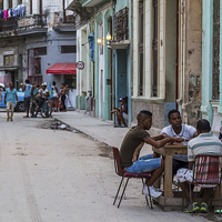 Buy canvas prints of Dominos in Centro Havana by Jason Wells