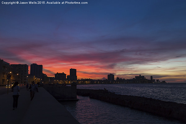 Dusk on the Malecon Picture Board by Jason Wells