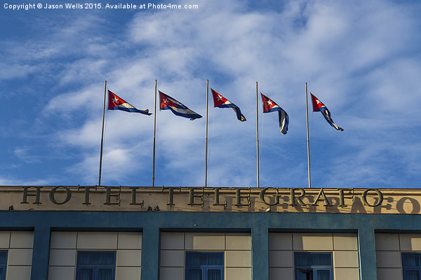 Five Cuban flags Picture Board by Jason Wells