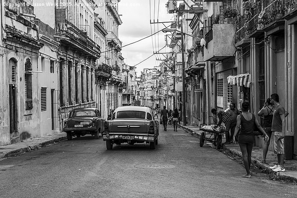 Centro Havana in monochrome Picture Board by Jason Wells