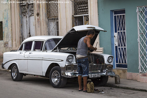 Changing the oil in Centro Havana Picture Board by Jason Wells