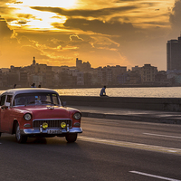 Buy canvas prints of Sunset over the Malecon by Jason Wells