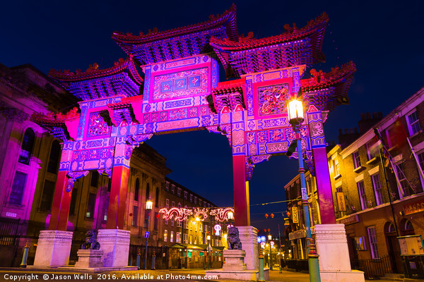 Chinese Archway lit up Picture Board by Jason Wells