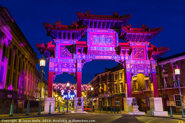Archway in Liverpool's Chinatown at twilight Picture Board by Jason Wells