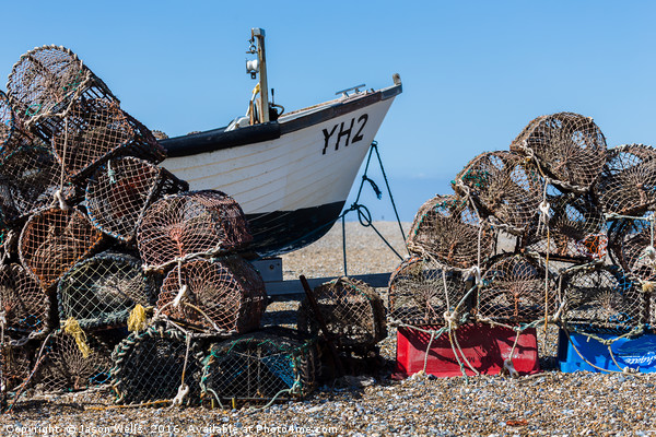Fishing boat at Cley Picture Board by Jason Wells