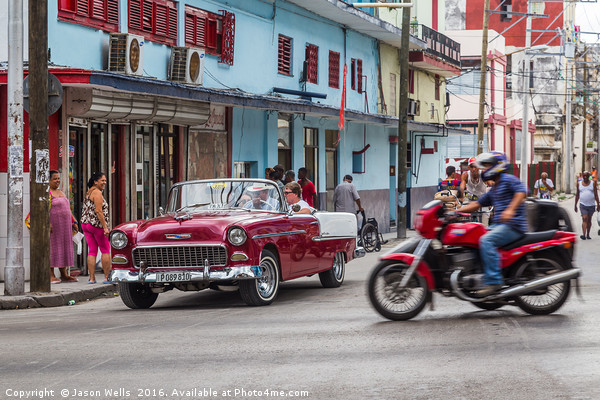 Tourists travel through Havana Picture Board by Jason Wells
