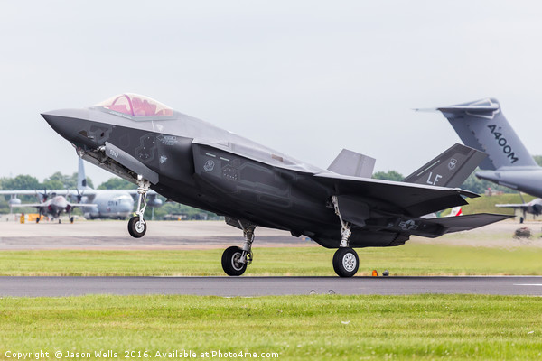 F-35A slows to land Picture Board by Jason Wells