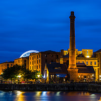 Buy canvas prints of The Albert Dock during the blue hour by Jason Wells