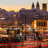 Buy canvas prints of Traffic trails in Liverpool by Jason Wells