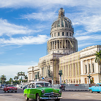 Buy canvas prints of Cars in front of El Capitolio by Jason Wells
