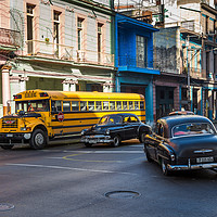 Buy canvas prints of Old vehicles in Centro Havana by Jason Wells