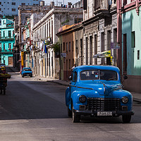 Buy canvas prints of Blue old timer in Centro Havana by Jason Wells