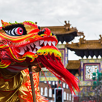 Buy canvas prints of Up close with the Chinese Dragon Dance by Jason Wells