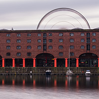 Buy canvas prints of Liverpool Ferris wheel behind the Albert Dock by Jason Wells
