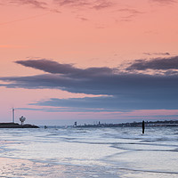 Buy canvas prints of Water rushes in on Crosby beach by Jason Wells