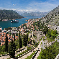 Buy canvas prints of Steps leading to the Fort overlooking Kotor by Jason Wells