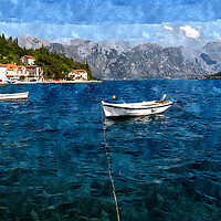 Buy canvas prints of Pretty Perast in the Bay of Kotor by Jason Wells