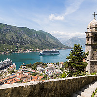 Buy canvas prints of Cruise ships moored in Kotor by Jason Wells