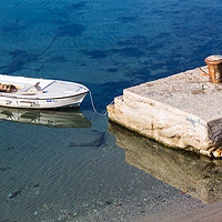 Buy canvas prints of Reflection of a small boat by Jason Wells