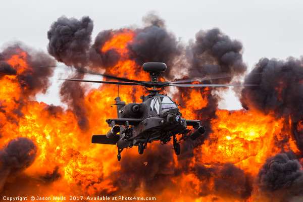 Army Air Corps WAH-64D Apache in front of a wall o Picture Board by Jason Wells
