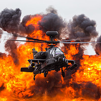 Buy canvas prints of Army Air Corps WAH-64D Apache in front of a wall o by Jason Wells