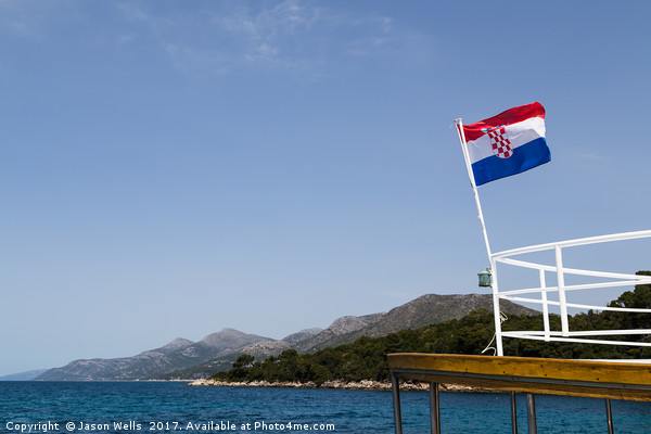 Croatian flag on a tourist boat Picture Board by Jason Wells