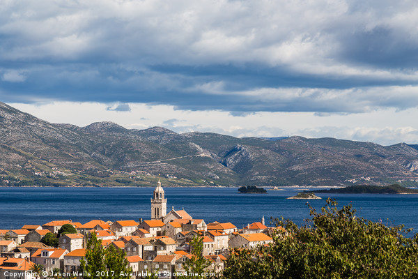Peak of Korcula old town Picture Board by Jason Wells
