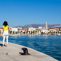 Buy canvas prints of Walking along Split's waterfront by Jason Wells