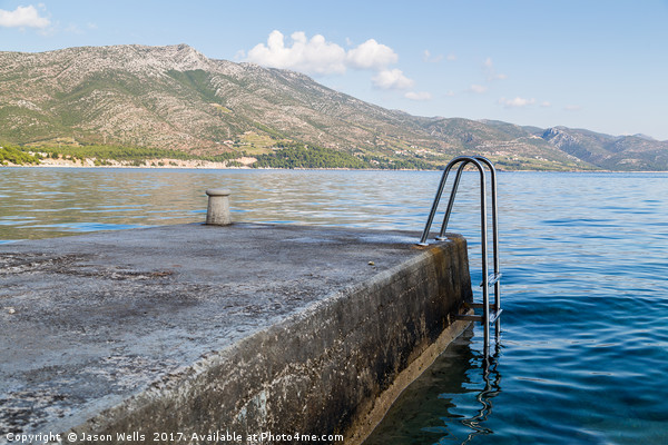 Steps down into the Peljesac Channel Picture Board by Jason Wells