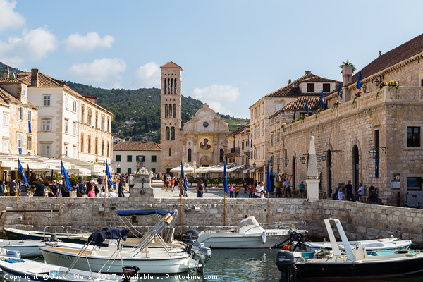 St Stephens Square in Hvar Town Picture Board by Jason Wells