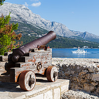 Buy canvas prints of Cannon looks out down the Peljesac Channel by Jason Wells