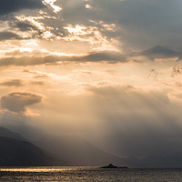 Buy canvas prints of Rays of light over the Peljesac peninsula by Jason Wells