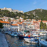 Buy canvas prints of Pretty harbour of Hvar Town by Jason Wells