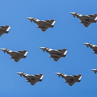 Buy canvas prints of Diamond nine formation of Typhoons by Jason Wells