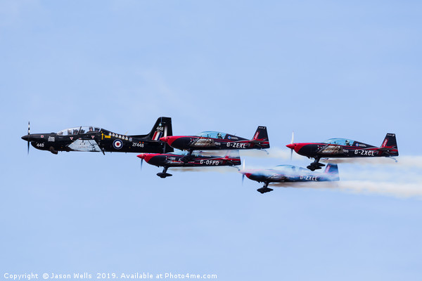 RAF Tucano and The Blades aerobatic display team i Picture Board by Jason Wells