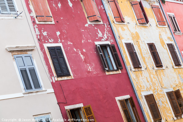 Pastel-coloured houses in Rovinj. Picture Board by Jason Wells