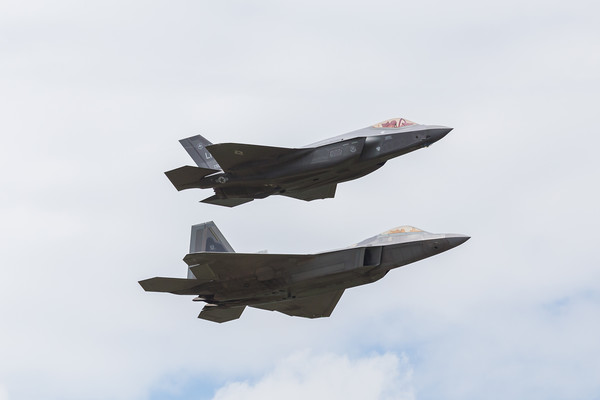 F-35A and F-22A stealth fighters Picture Board by Jason Wells