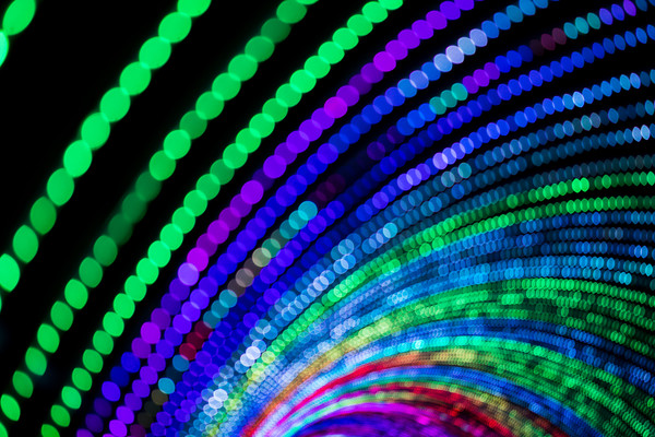 Multi coloured tunnel of light Picture Board by Jason Wells