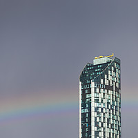 Buy canvas prints of Rainbow through West Tower by Jason Wells