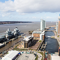 Buy canvas prints of HMS Prince of Wales on the Liverpool waterfront by Jason Wells