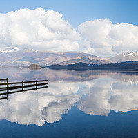 Buy canvas prints of Skiddaw and clouds reflection by Jason Wells