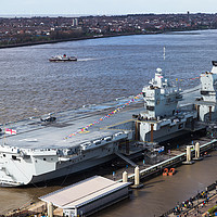 Buy canvas prints of Panorama of HMS Prince of Wales on the Liverpool w by Jason Wells