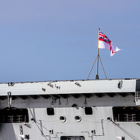 Buy canvas prints of White Ensign on the stern of HMS Prince of Wales by Jason Wells