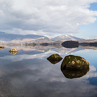 Buy canvas prints of Rocks on the shore of Derwent Water by Jason Wells