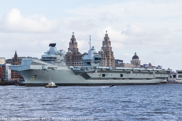 HMS Prince of Wales in front of the three graces Picture Board by Jason Wells