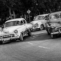 Buy canvas prints of Old timers panorama in monochrome by Jason Wells