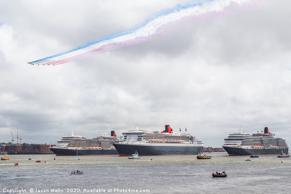 Red Arrows flypast over the Three Queens Picture Board by Jason Wells